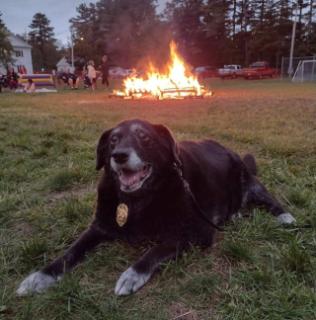 Chief Bailey watching over the bonfire 2022