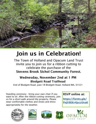 Ribbon Cutting Ceremony for Stevens Brook Sichol Community Forest